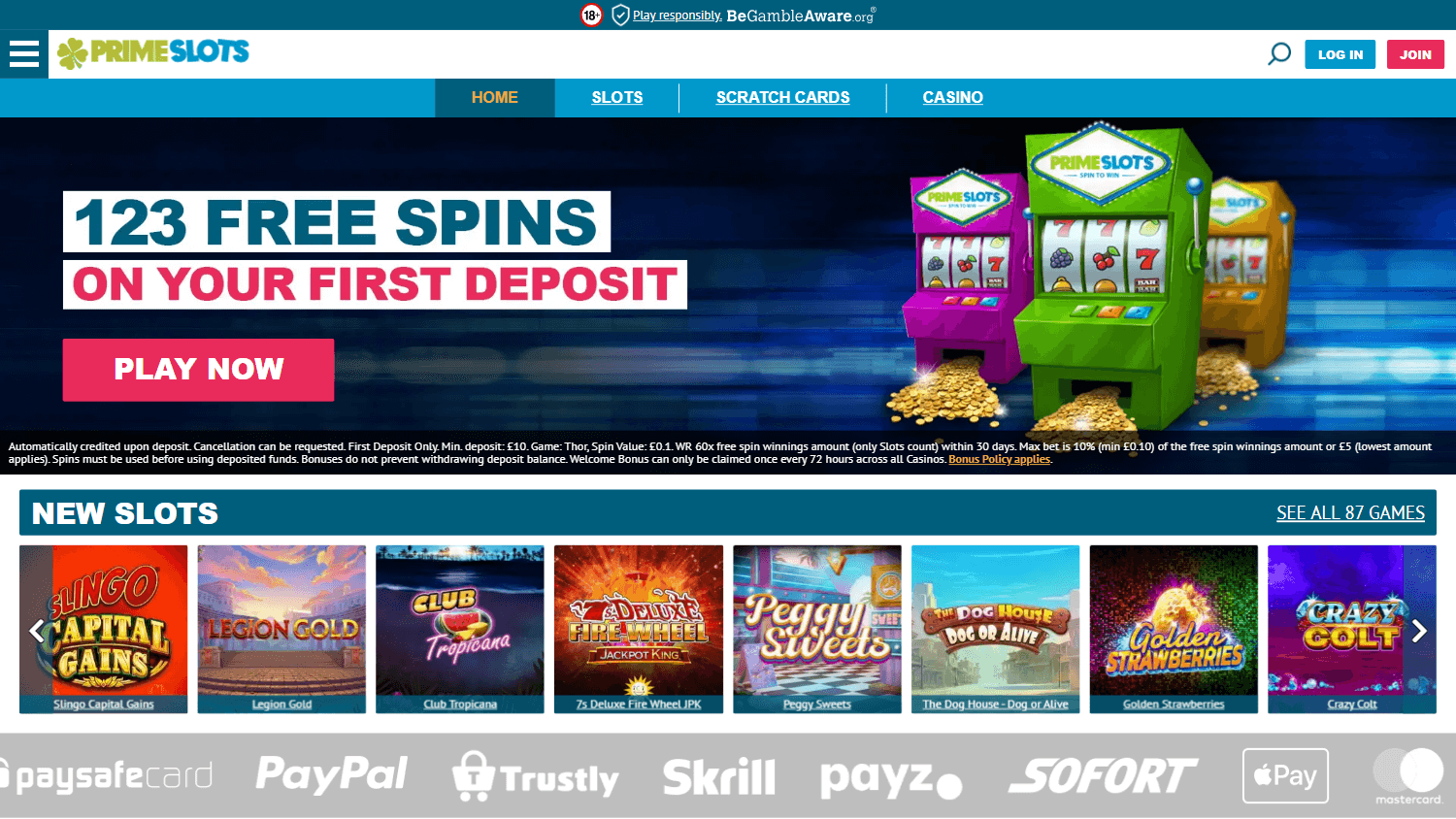 Prime Slots Casino Desktop screenshot